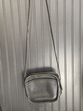 Coach Classic Black Leather Crossbody Bag Vintage